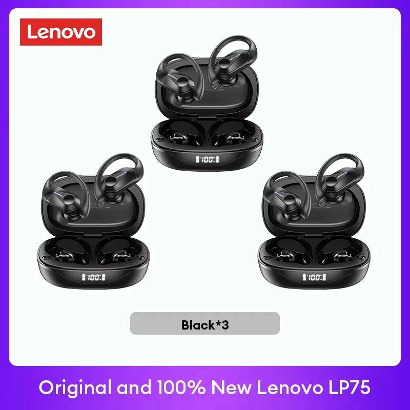 Lenovo LP75 TWS Bluetooth 53 Headphones - Wireless LED Display Noise Reduction Waterproof