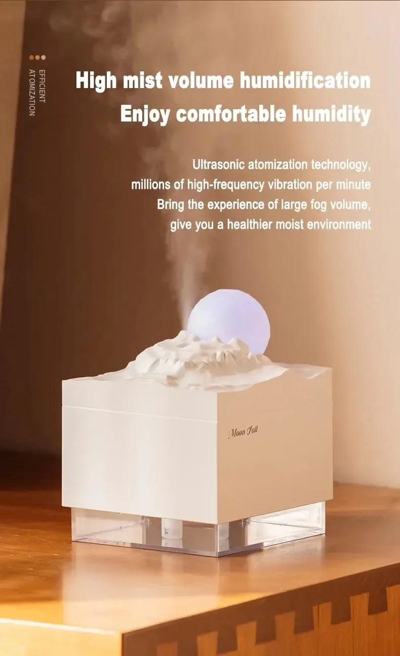 Aroma Diffuser  Humidifier with LED Moon Lamp - Essential Oil Night Light for Home or Office