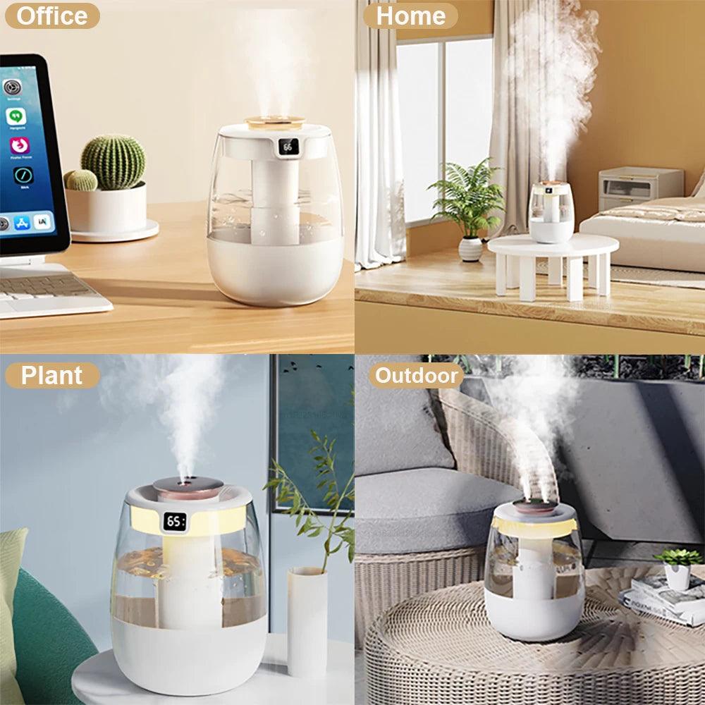 Large Capacity Dual Spray Humidifier - USB Desktop Mist Maker for Home  Office