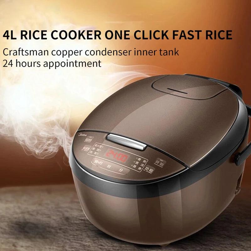 Midea 4L Mini Rice Cooker - Multifunctional for 2-4 People with Smart Features