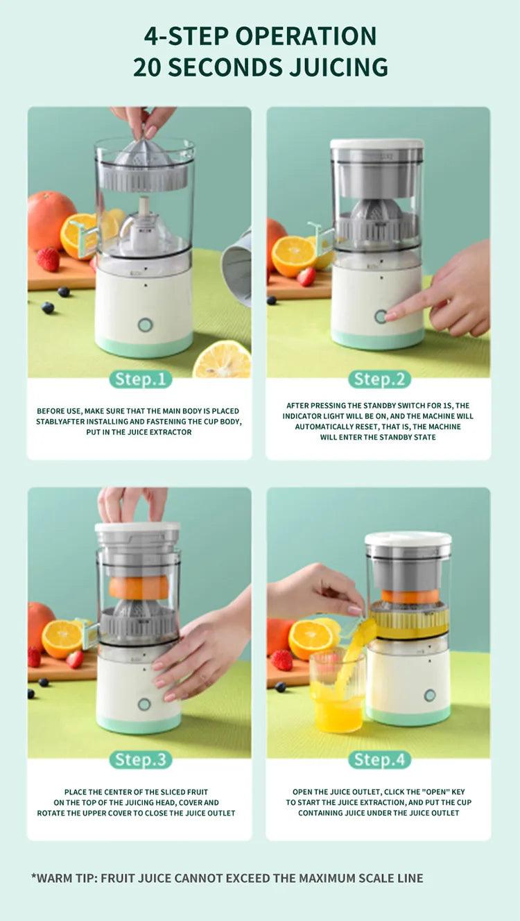 Portable Electric Juicer - USB Rechargeable Mini Citrus Blender