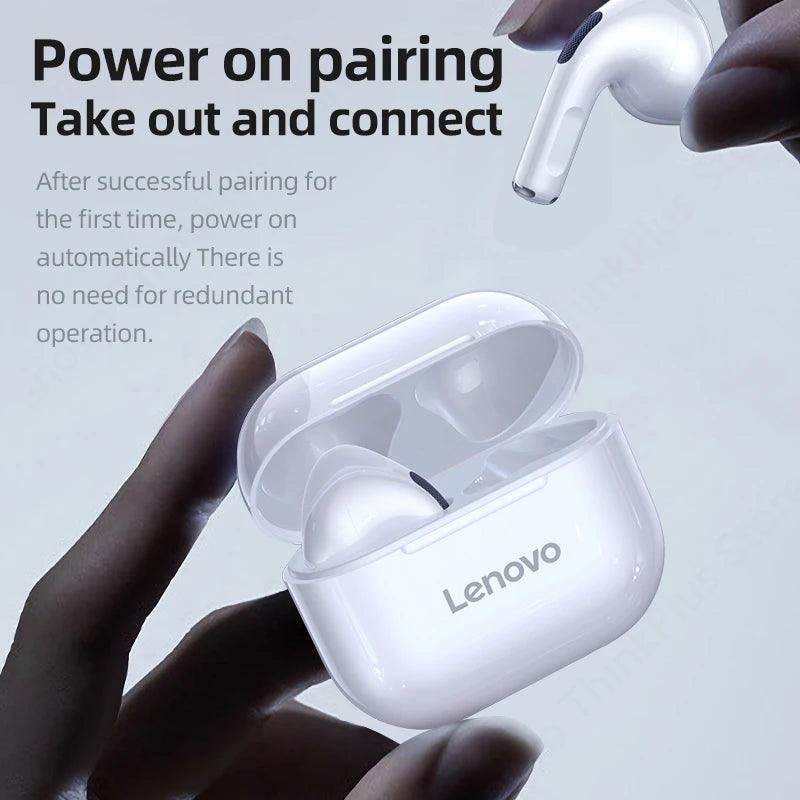 Lenovo LP40 Wireless Bluetooth Earbuds - Touch Control Gaming Headphones with HD Mic