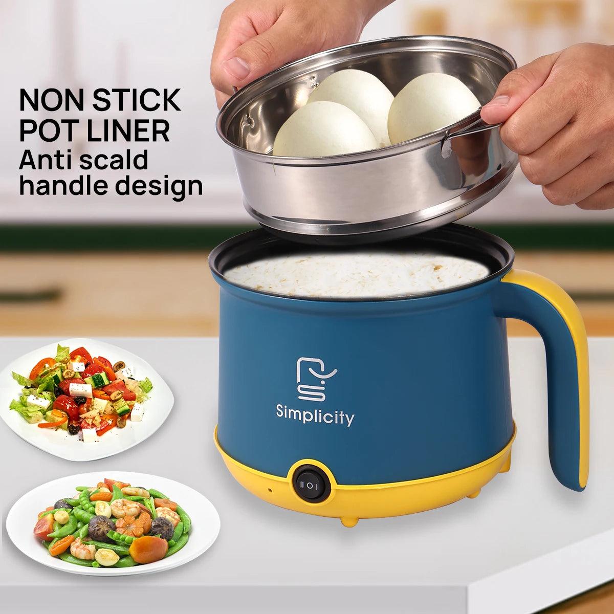 Electric Hot Pot - 18L Stainless Steel Non-Stick Cooker with 2 Power Levels