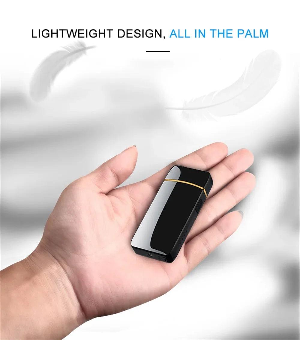 Flameless USB Plasma Lighter - Rechargeable Windproof Double Arc with LED Display