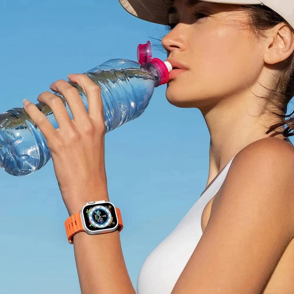 Ocean Band for Apple Watch - Silicone Sport Strap for 40mm to 49mm Series 5-10