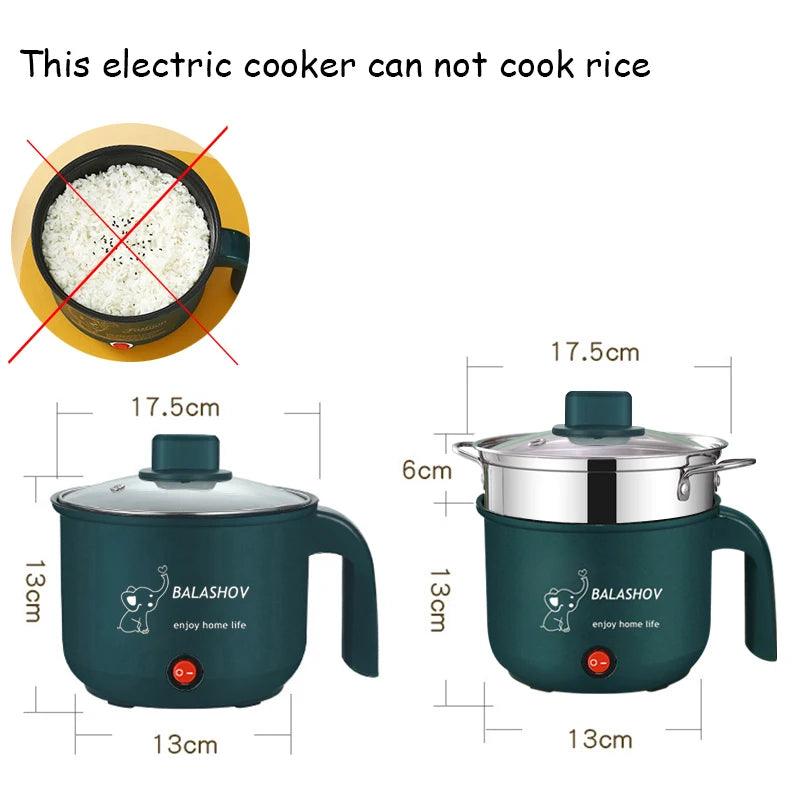 Mini Electric Cooker - Non-stick Hot Pot Steamer for 1-2 People