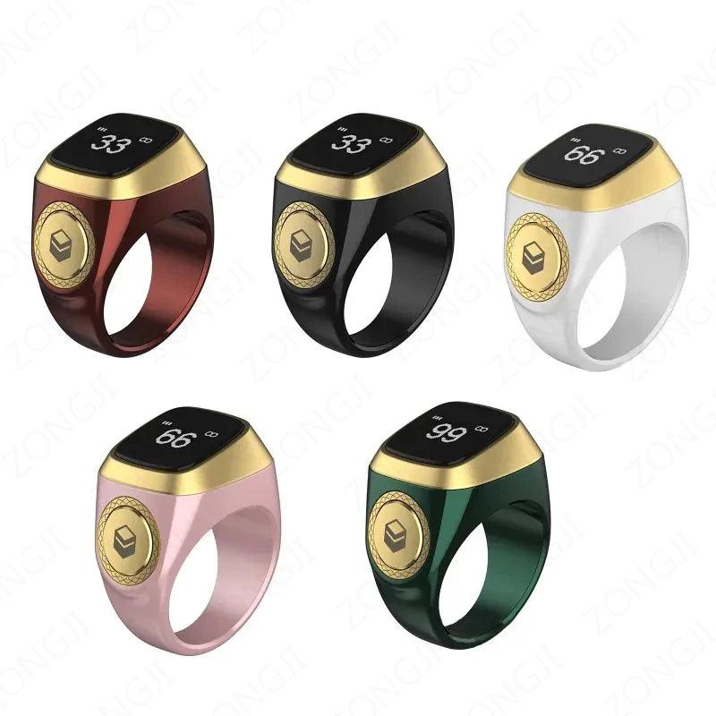 IQibla Smart Zikr Ring - Digital Tasbih Counter with Vibration Reminder Waterproof for Prayer Time