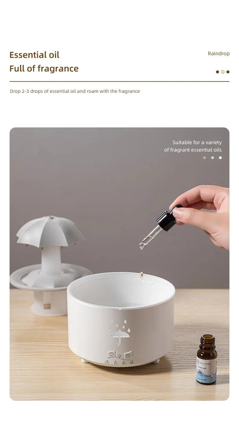 Creative Raindrop Humidifier  Aroma Diffuser with Colorful Light