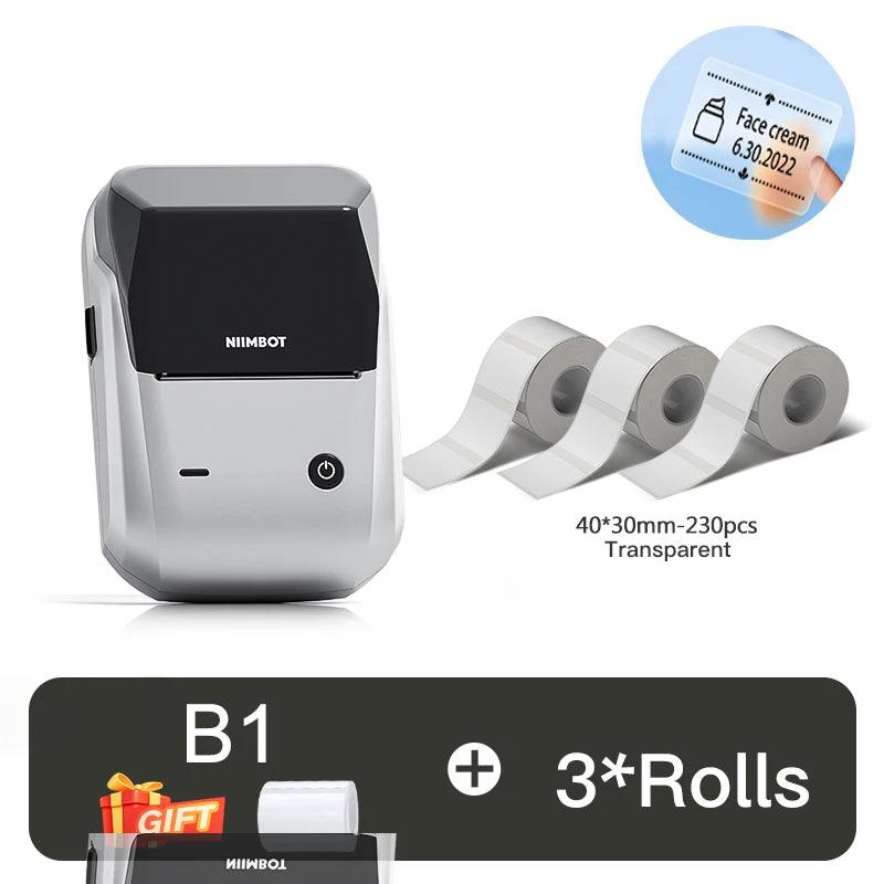 Portable Thermal Label Printer - NIIMBOT B1 Mini Bluetooth Adhesive Sticker Maker - STOREBLITZ