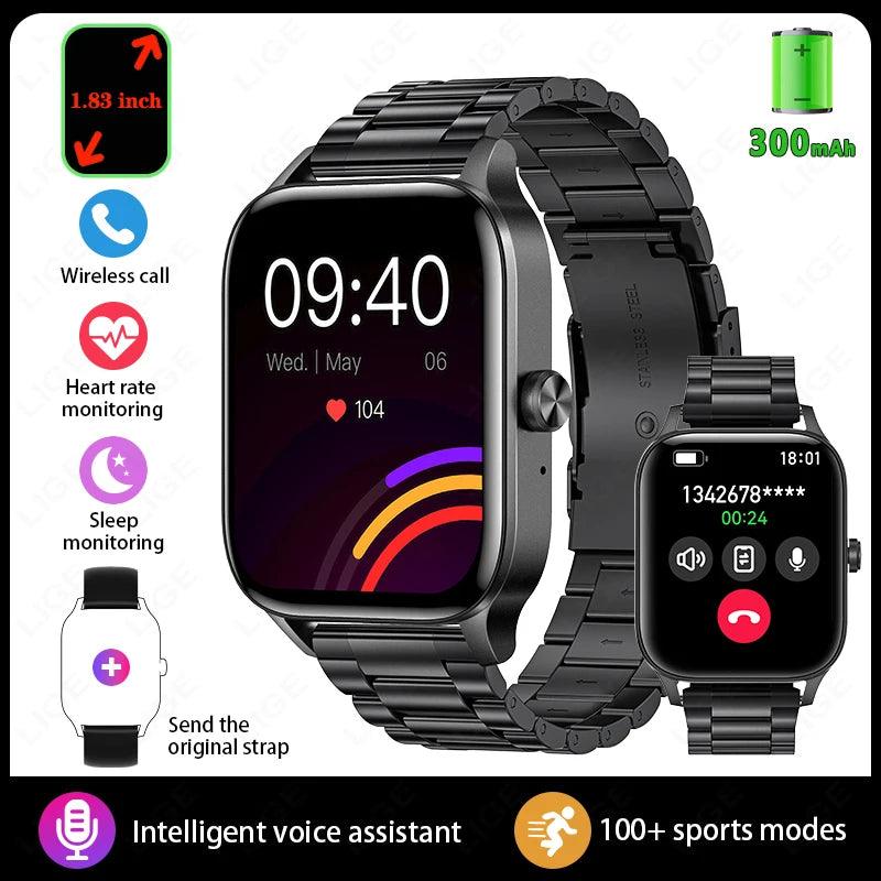 Smartwatch for Men and Women - 185 HD Display Health Monitor Bluetooth Call