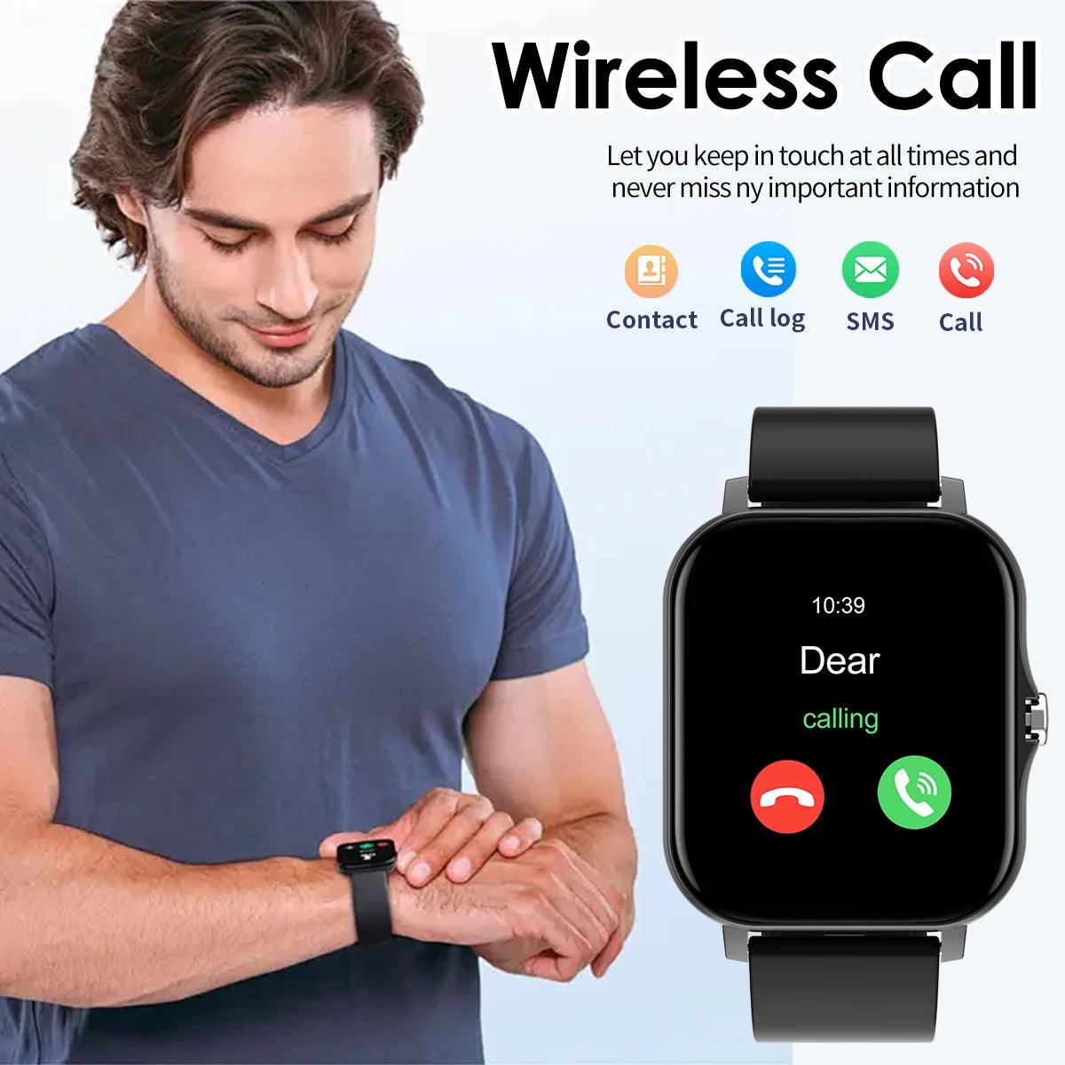 Smartwatch with Bluetooth Call - Music  Fitness Tracker for Android