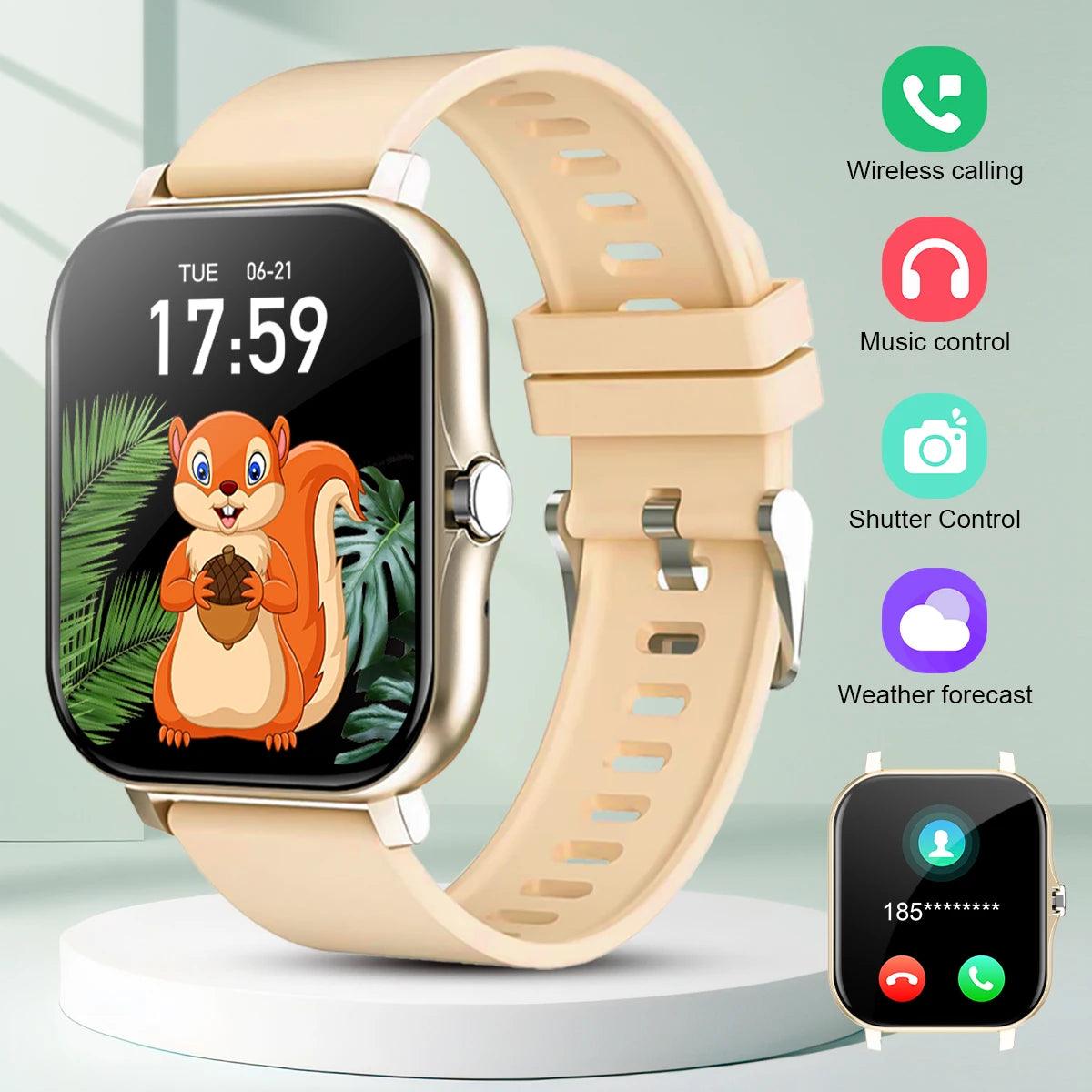 Smartwatch with Bluetooth Call - Music Fitness Tracker for Android - STOREBLITZ