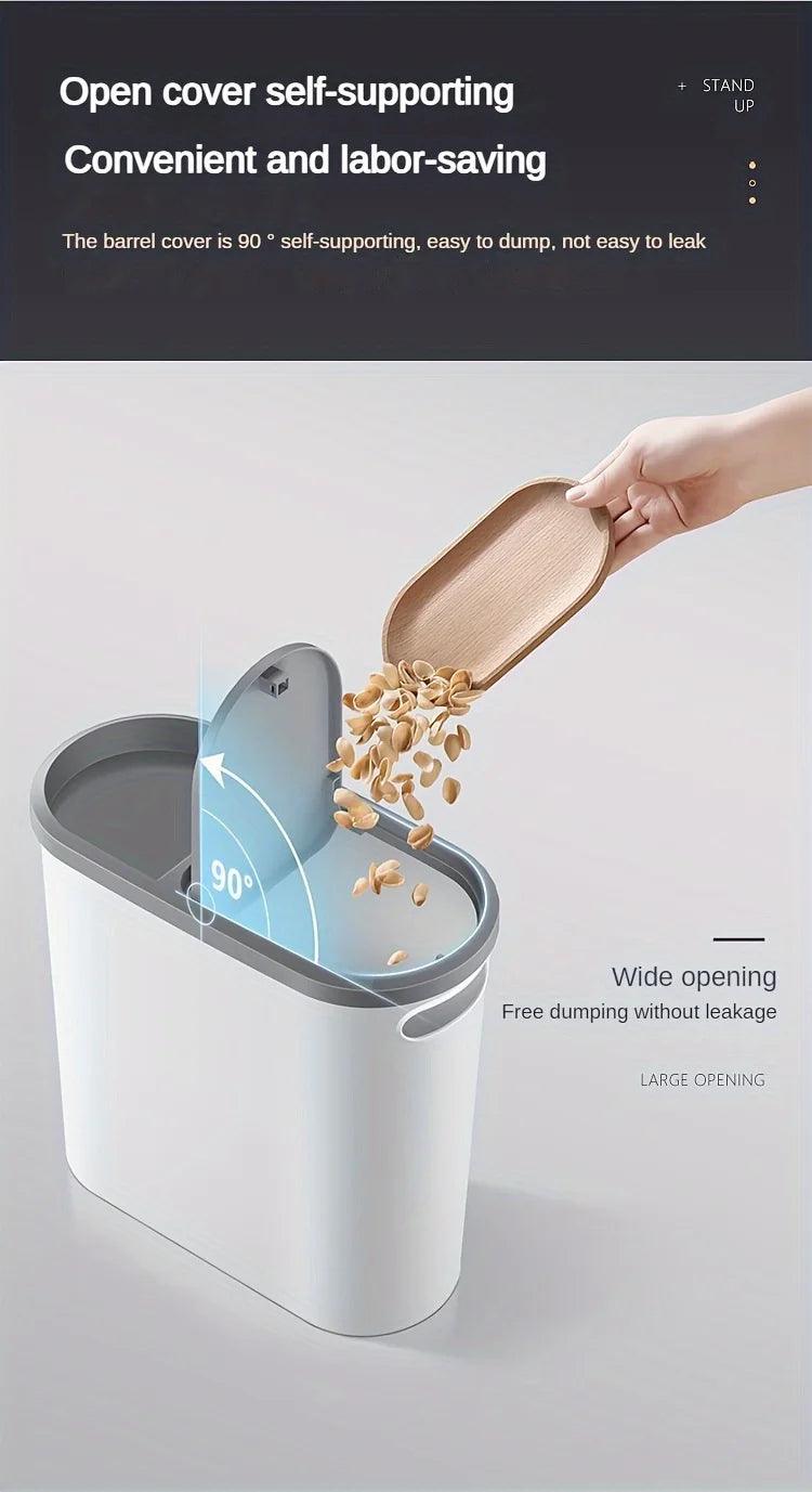 Large Capacity Silent Plastic Bathroom Garbage Bin - Space Saving Design