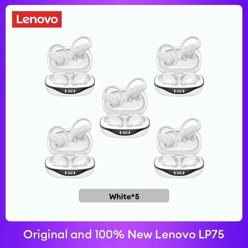 Lenovo LP75 TWS Bluetooth 53 Headphones - Wireless LED Display Noise Reduction Waterproof