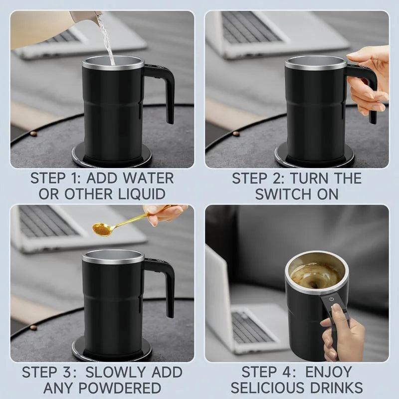 Rechargeable Self-Mixing Mug - Waterproof Electric Coffee Cup 380ML