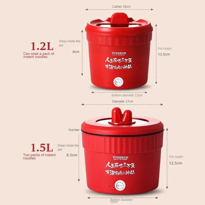 Multifunctional Mini Electric Cooker - Non-Stick Hot Pot Rice Cooker  Frying Pan