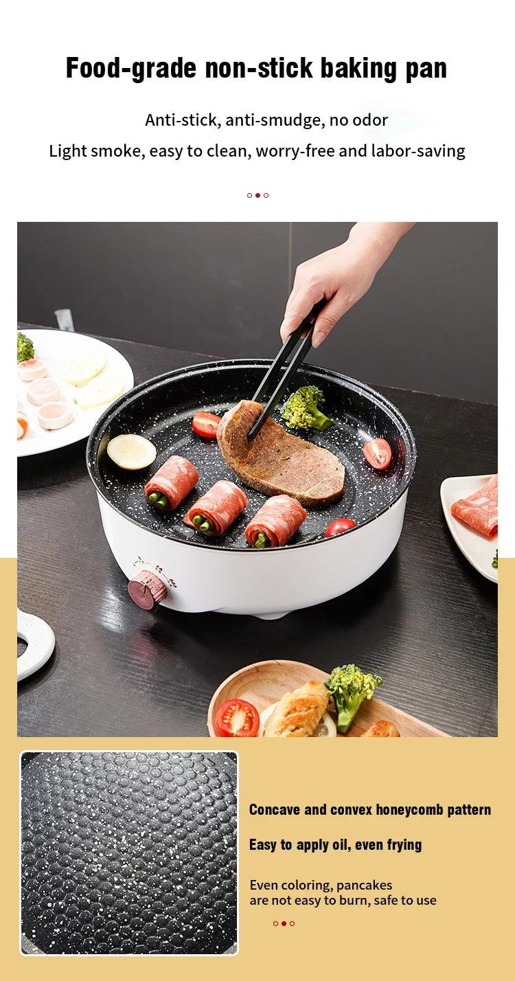 Electric MultiCooker - Non-Stick Frying Pan for Steak Fish  Omelettes