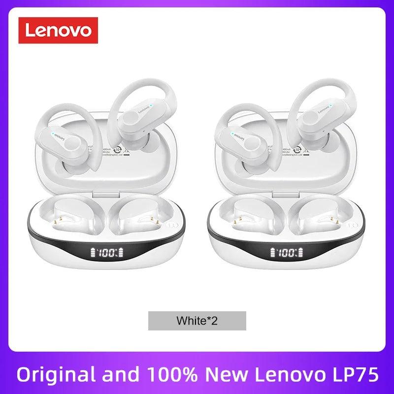 Lenovo LP75 TWS Bluetooth 53 Headphones - Wireless LED Display Noise Reduction Waterproof