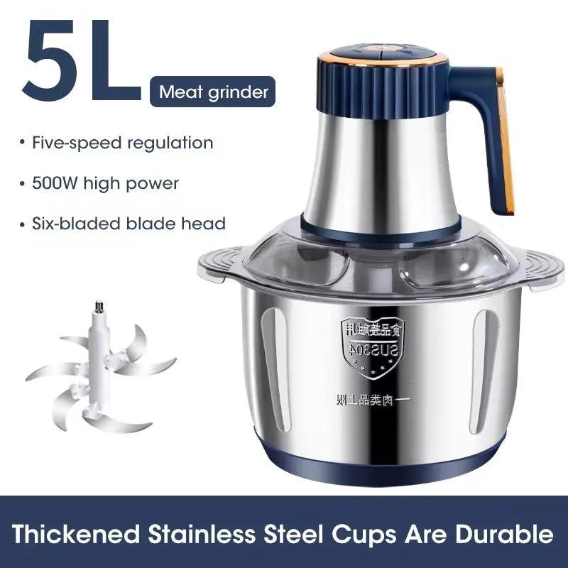 Electric Meat Grinder - 304 Stainless Steel Multi-Function Food Chopper  Blender