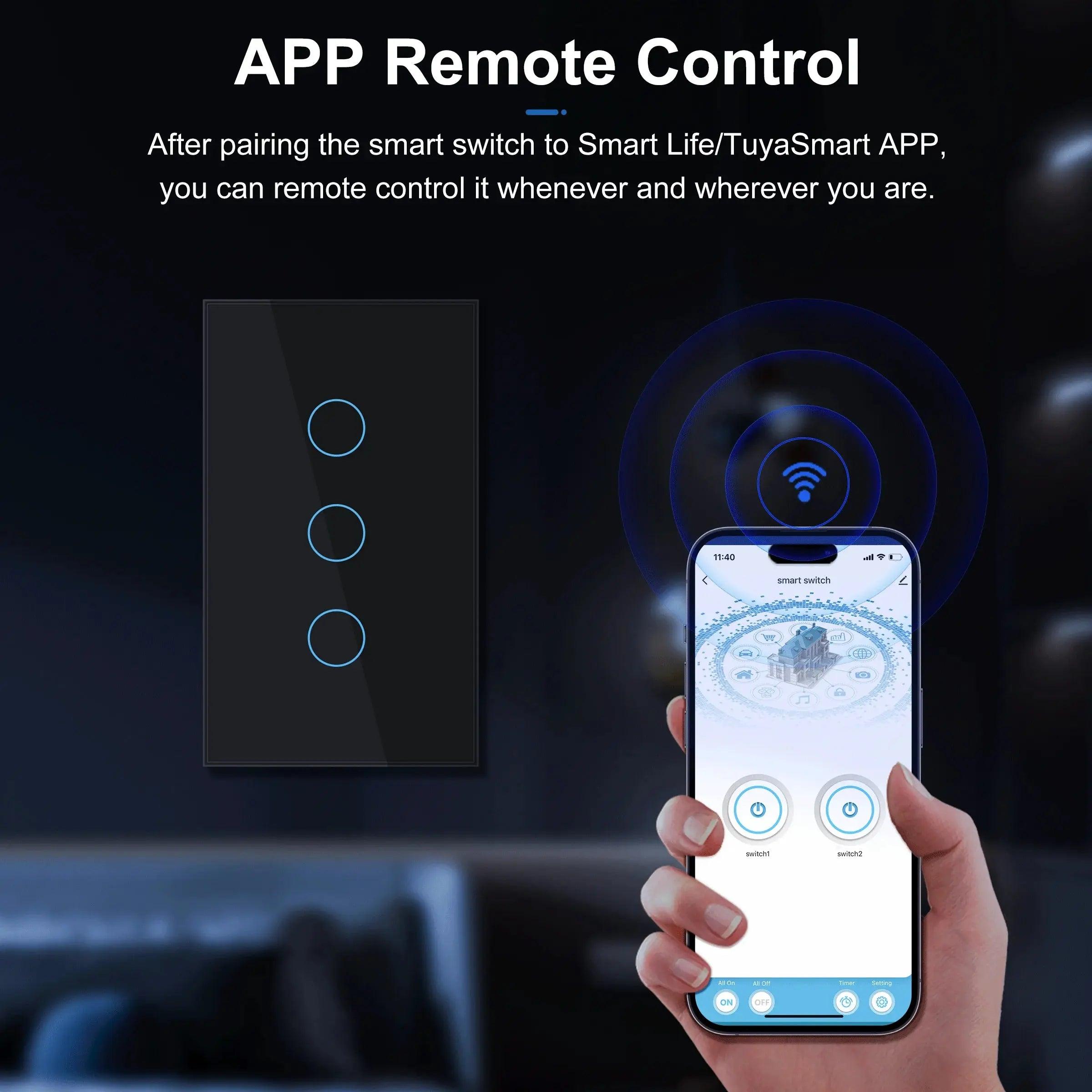 Smart Wifi Touch Switch Smart Home, Works with Alexa Hey Google