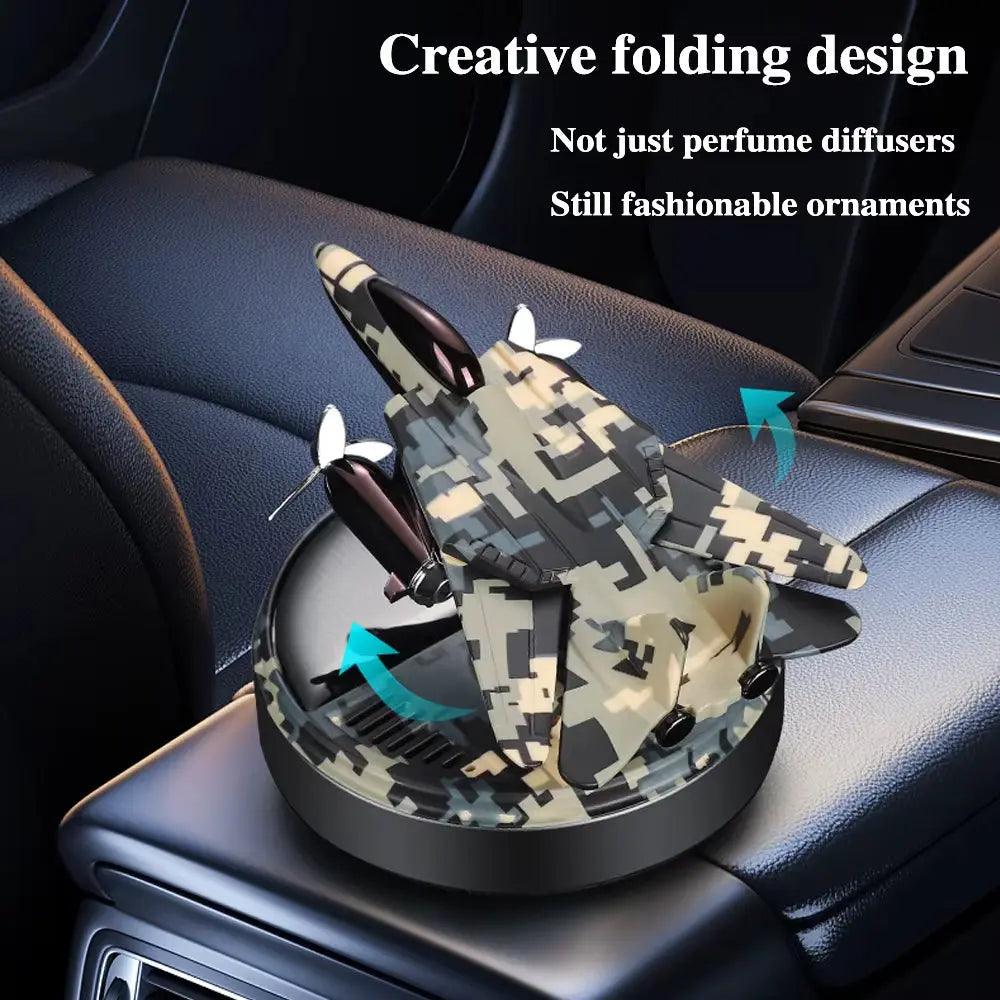 Solar Fighter Car Air Freshener - Rotating Perfume Decoration Accessories