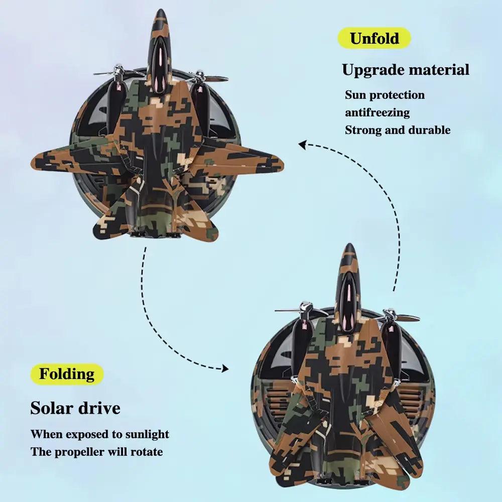 Solar Fighter Car Air Freshener - Rotating Perfume Decoration Accessories