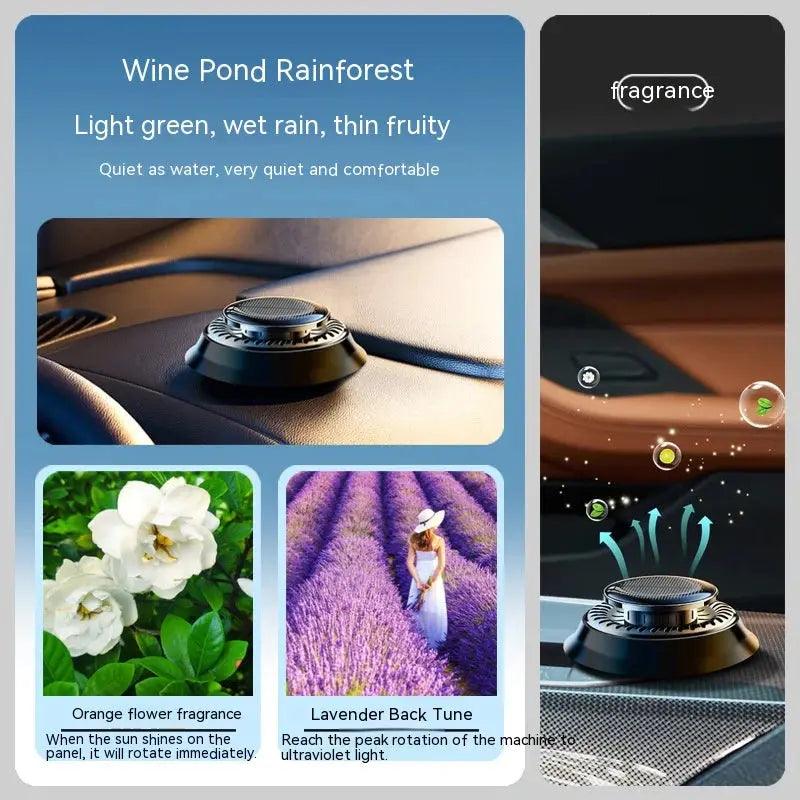 Solar-Powered Kinetic Car Air Freshener - Rotating Perfume Diffuser