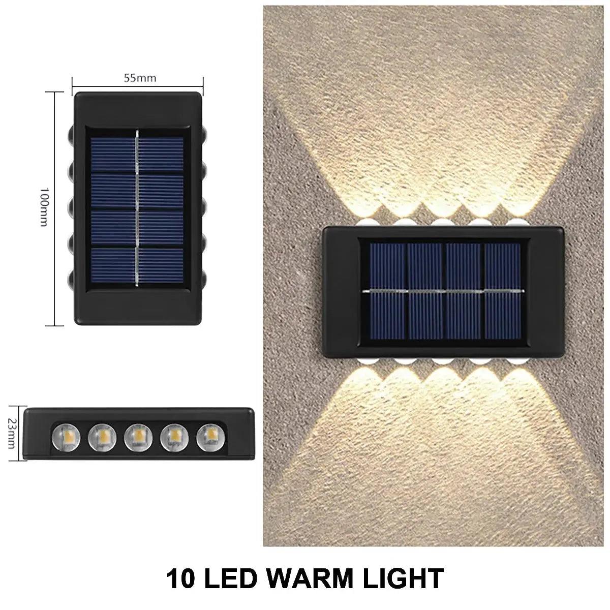 Applique murale solaire | Éclairage de jardin extérieur étanche de haut en bas 