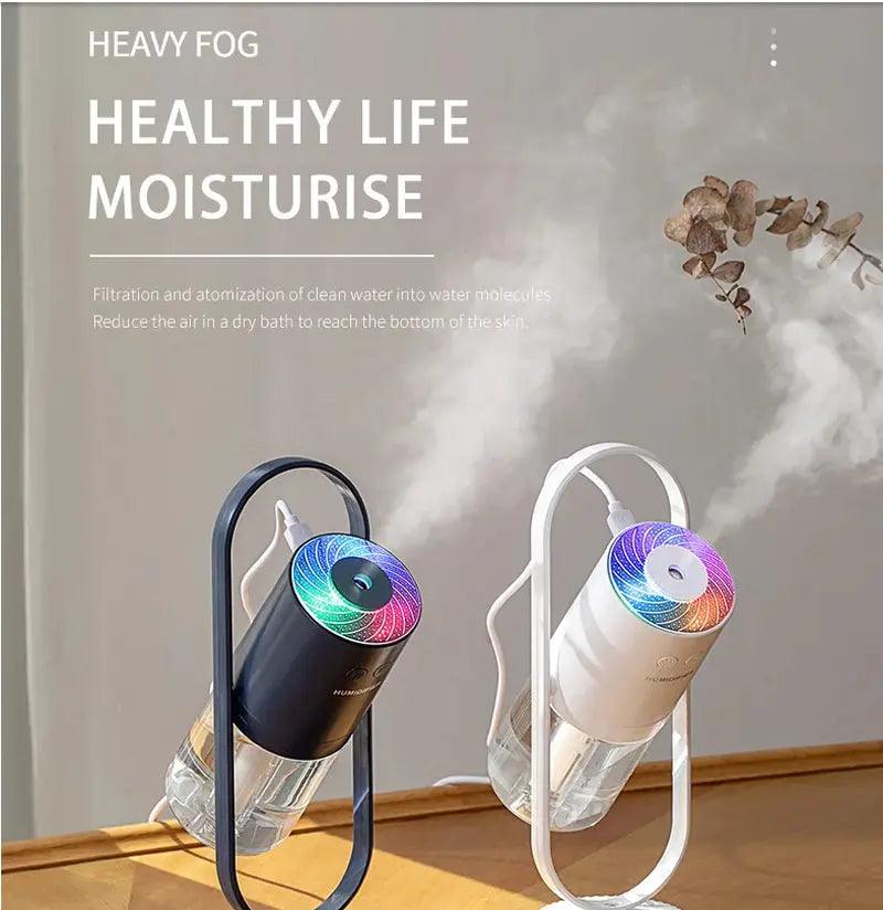 USB Air Humidifier with Night Light Projection - Ultrasonic Mini Mist Maker for Home  Office