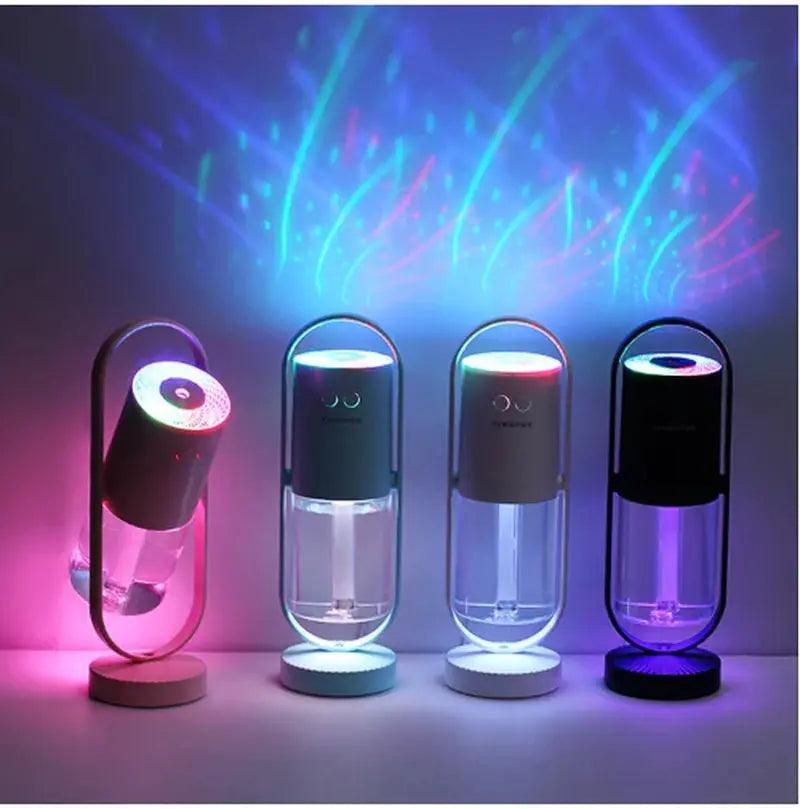 USB Air Humidifier with Night Light Projection - Ultrasonic Mini Mist Maker for Home  Office