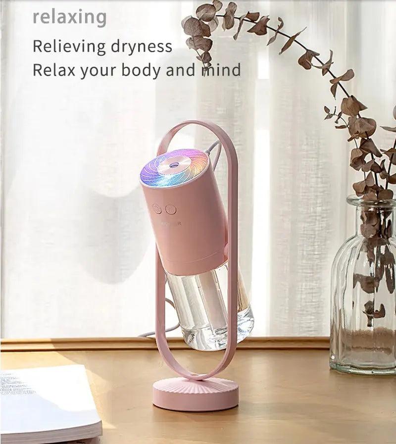 USB Air Humidifier with Night Light Projection - Ultrasonic Mini Mist Maker for Home  Office