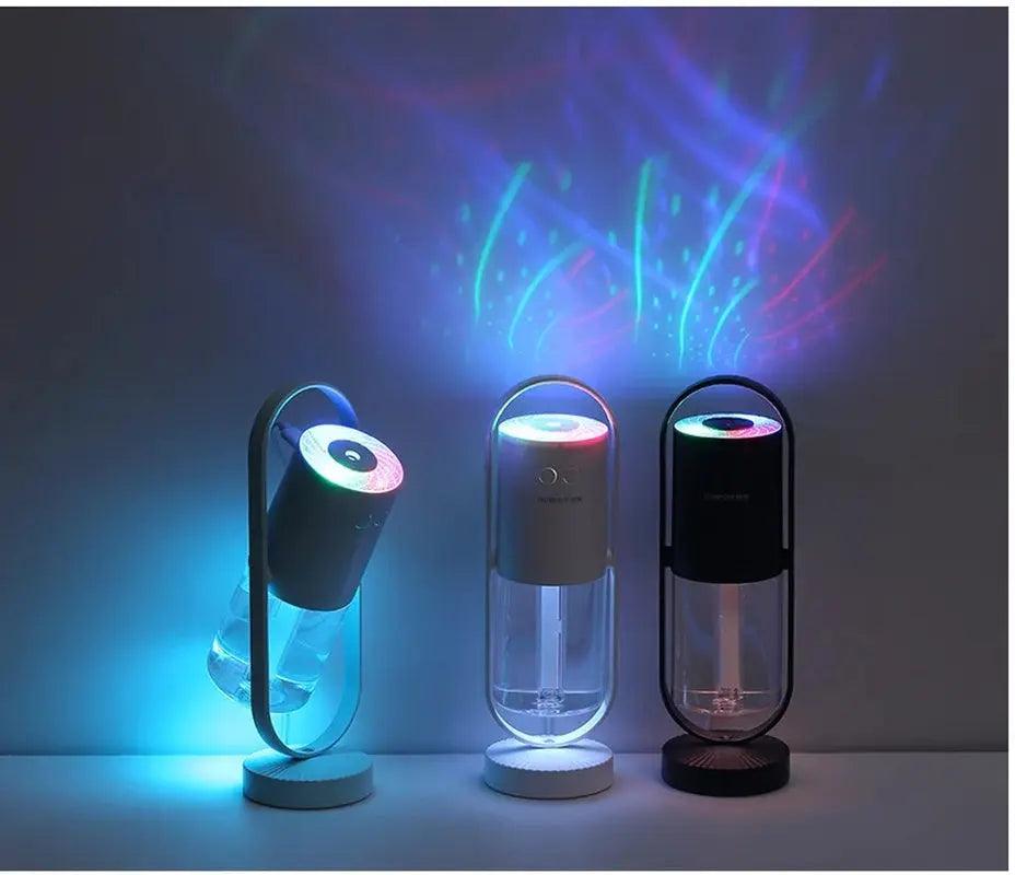 USB Air Humidifier with Night Light Projection - Ultrasonic Mini Mist Maker for Home  Office