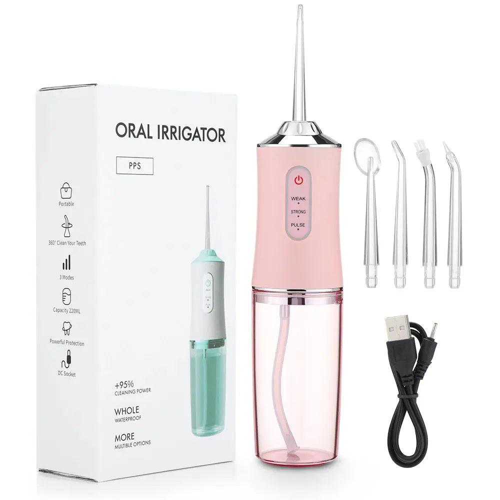 USB Dental Water Flosser | 4-Jet IPX7 Oral Irrigator with 3 Modes