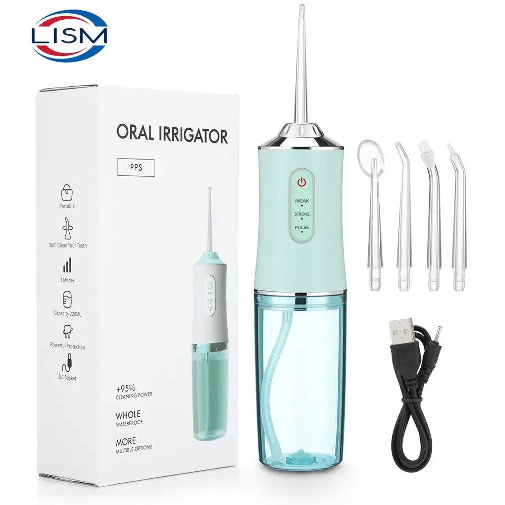 USB Dental Water Flosser | 4-Jet IPX7 Oral Irrigator with 3 Modes