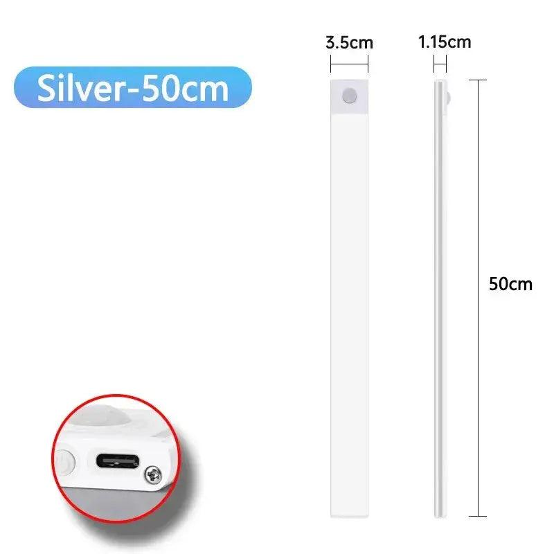 USB Motion Sensor LED Cabinet Light | 20-60cm Rechargeable Lamp - STOREBLITZ