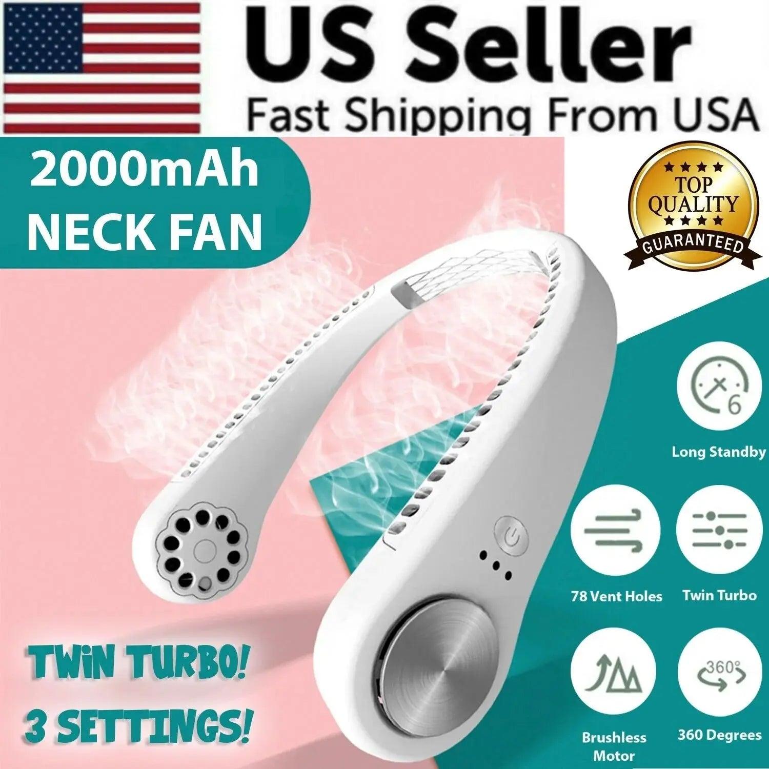 USB Portable Hanging Neck Fan Cooling Air Cooler Little Electric Air Conditioner - STOREBLITZ