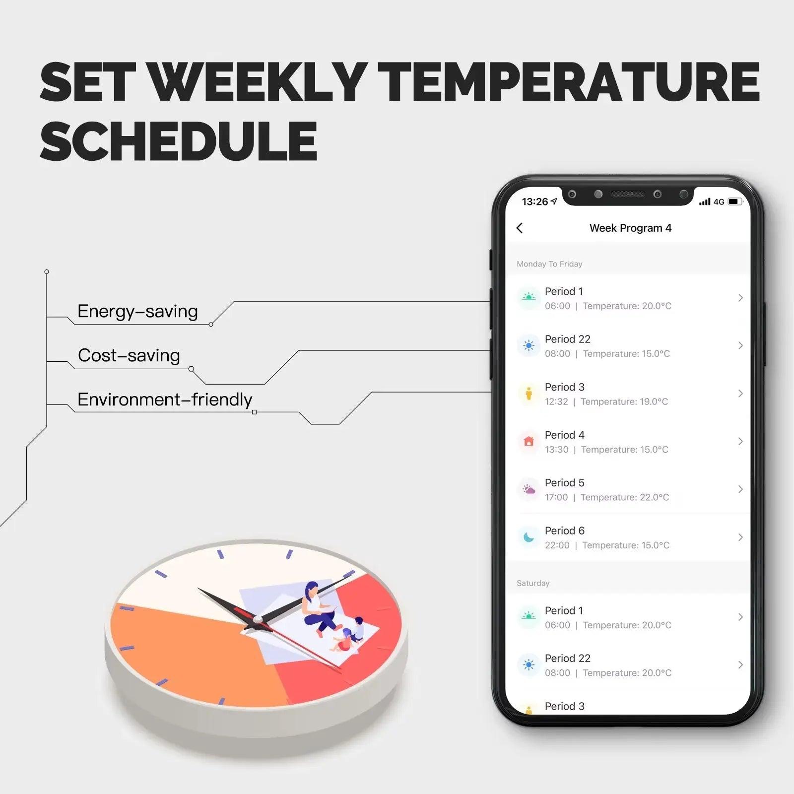 Wifi Smart Heating Knob Thermostat, Temperature Controller for Water Gas Boiler Electric Heating