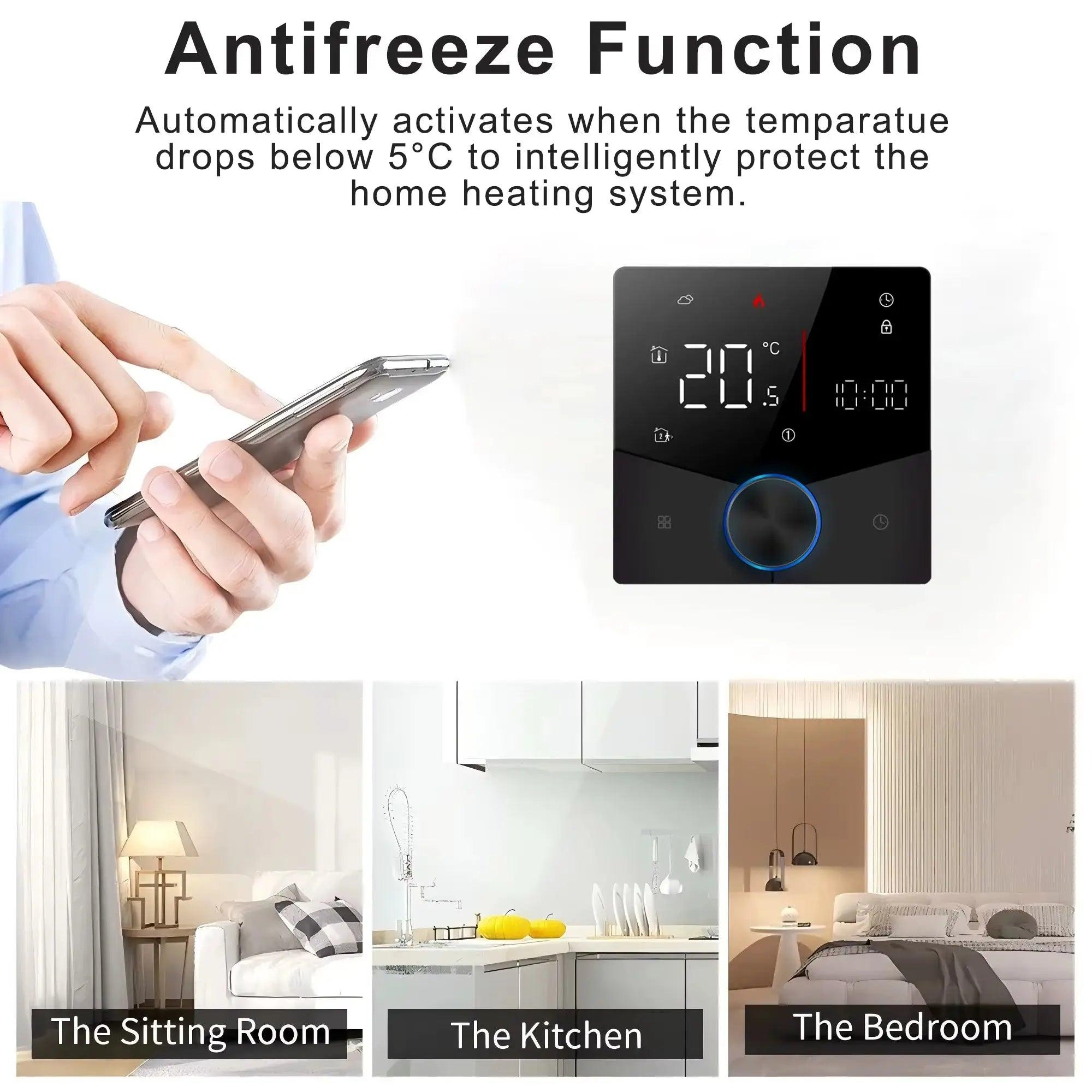 Wifi Smart Heating Knob Thermostat, Temperature Controller for Water Gas Boiler Electric Heating