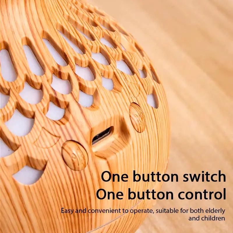 Wood Grain USB Air Humidifier - Ultrasonic Essential Oil Diffuser  Room Fragrance Purifier