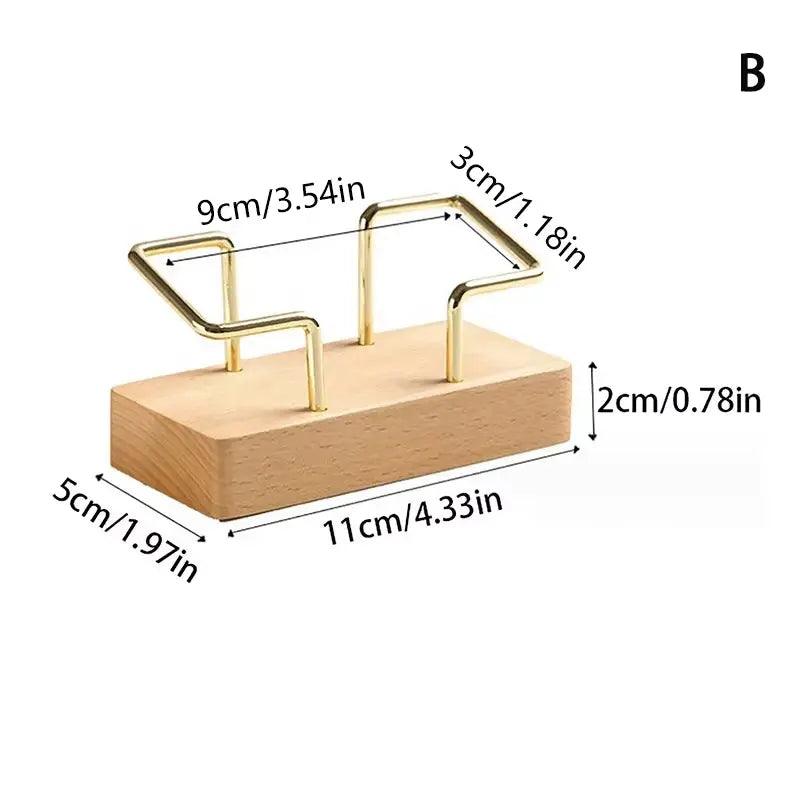 Wooden Business Card Display Stand - Modern Desk Organizer