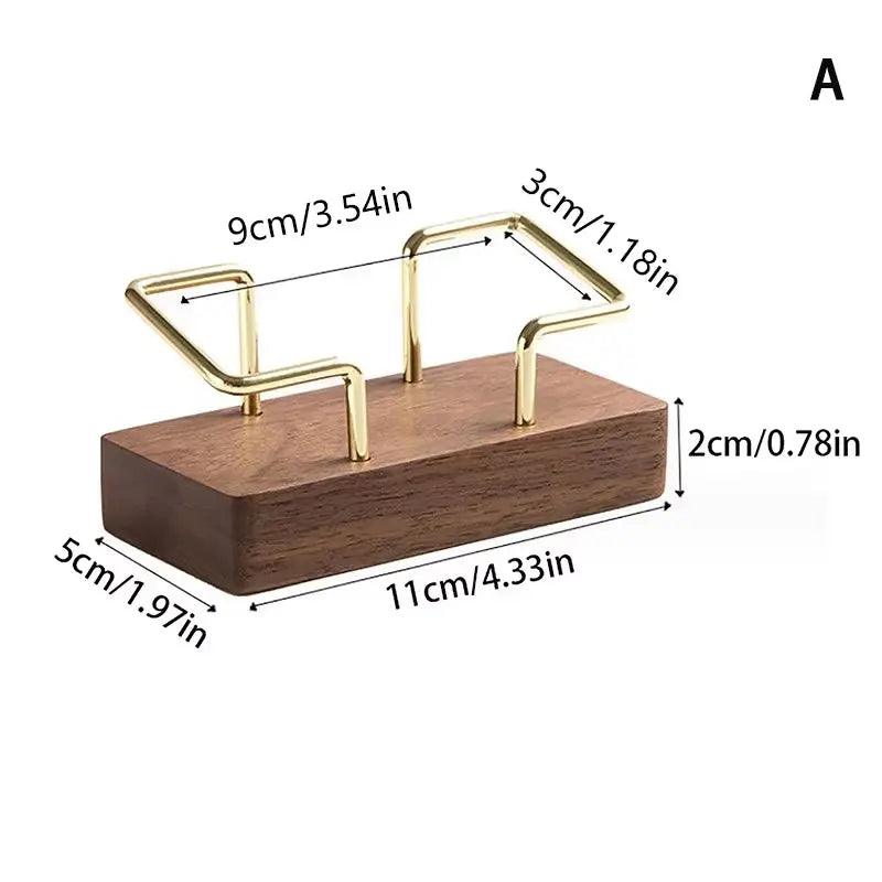 Wooden Business Card Display Stand - Modern Desk Organizer