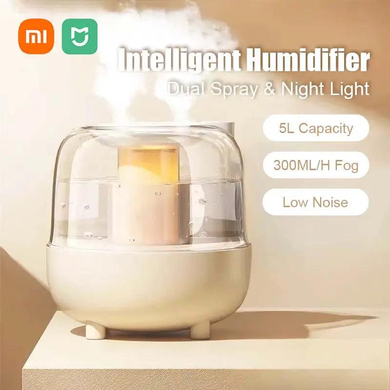 Humidificateur intelligent Xiaomi 5L - Veilleuse à double pulvérisation pour la maison et le bureau 