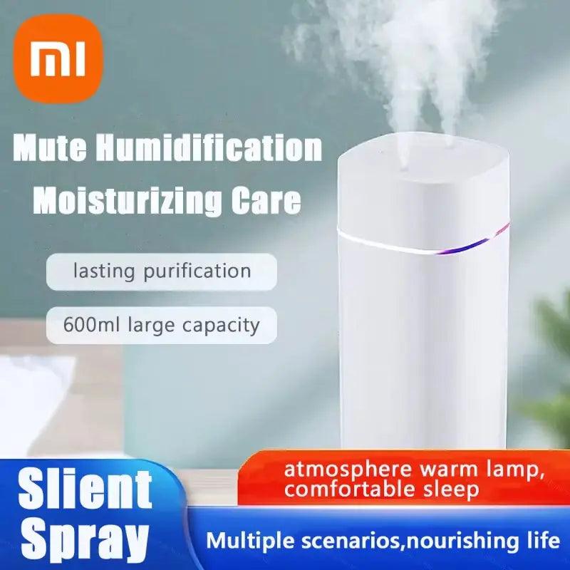 Xiaomi 600ML Dual-Spout USB Humidifier | Silent Essential Oil Diffuser for Home & Car