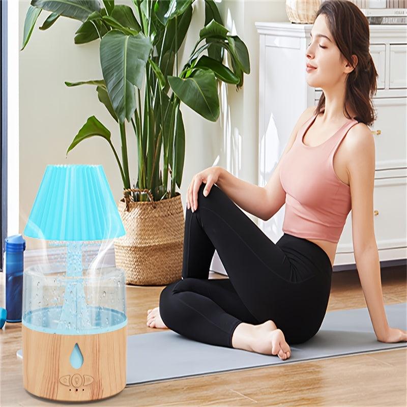 Color Changing Mushroom Aroma Diffuser  Humidifier with Rain Sound for Sleep