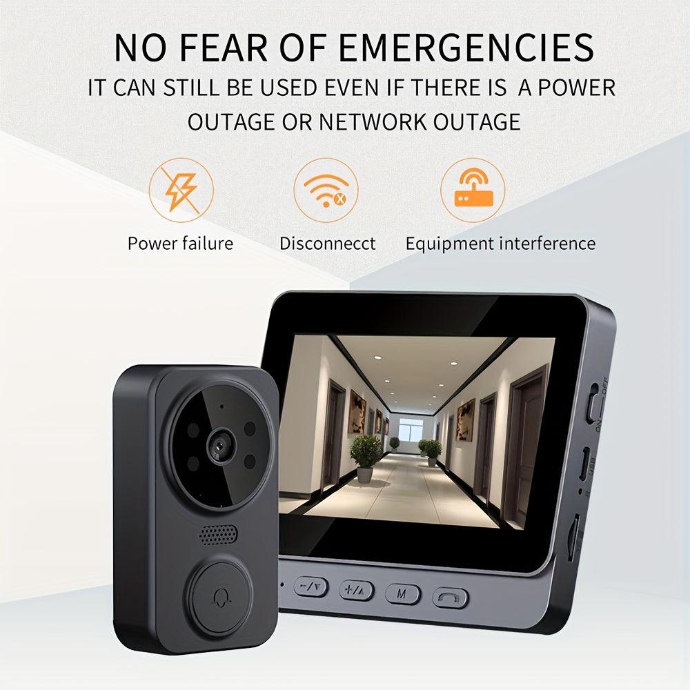 Smart Video Doorbell - 43 Inch HD Intercom System with Night Vision and Two-Way Voice - STOREBLITZ