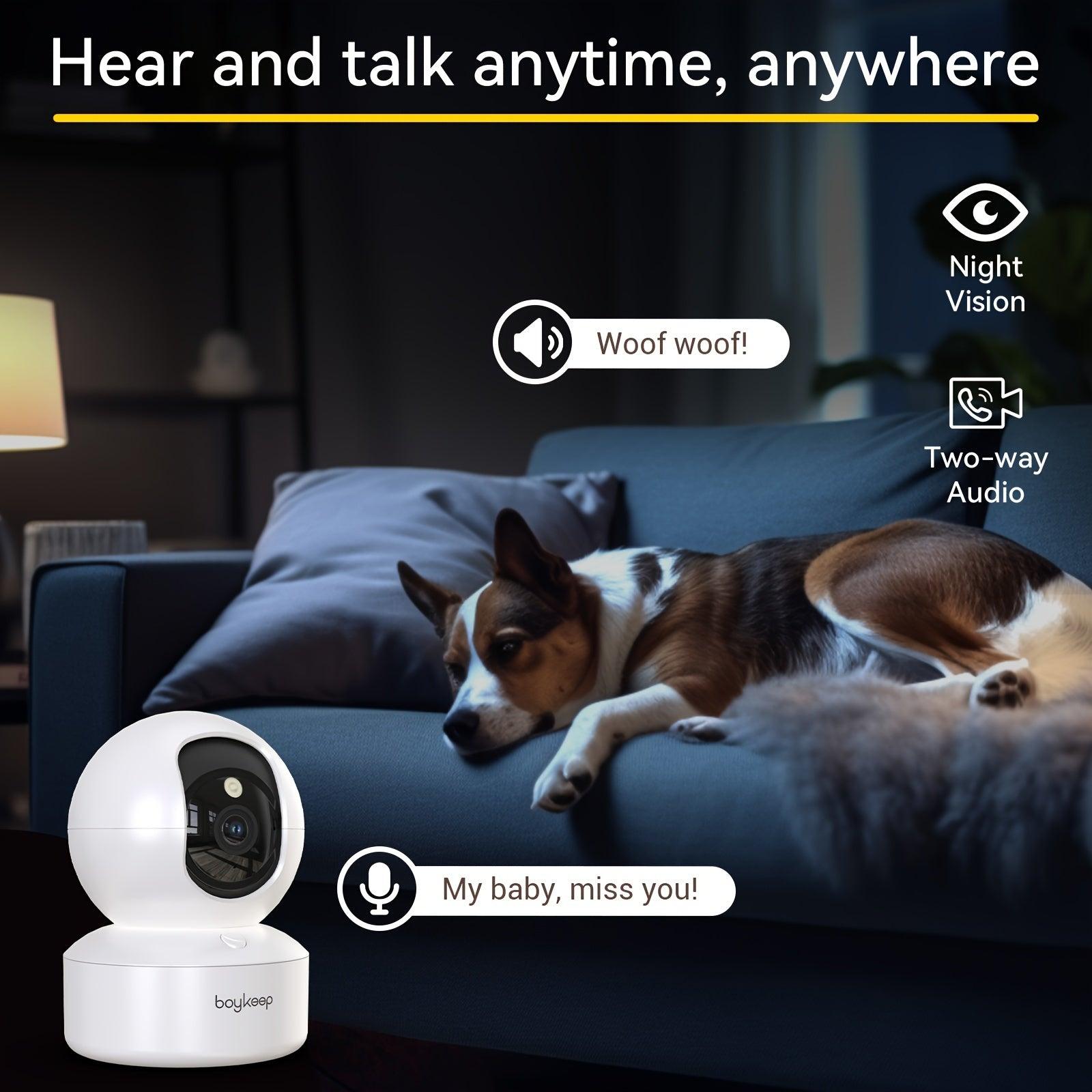 2K Pet Dog Camera - Indoor Security 360 Pan Tilt Night Vision 2-Way Audio 5G WiFi