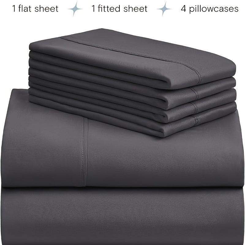 Luxury Cooling Sheet Set - 6 Pieces with Deep Pockets Soft Breathable Bedding