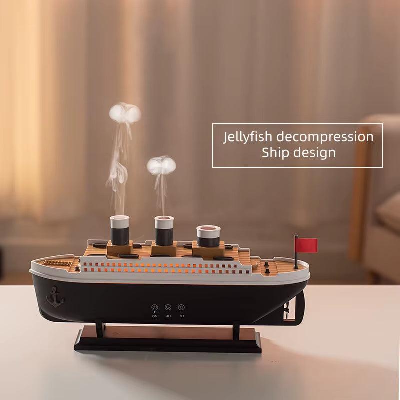 Titanic Ship Humidifier  Aroma Diffuser - Jellyfish Smoke Ring Spray Essential Oil Diffuser 250ml