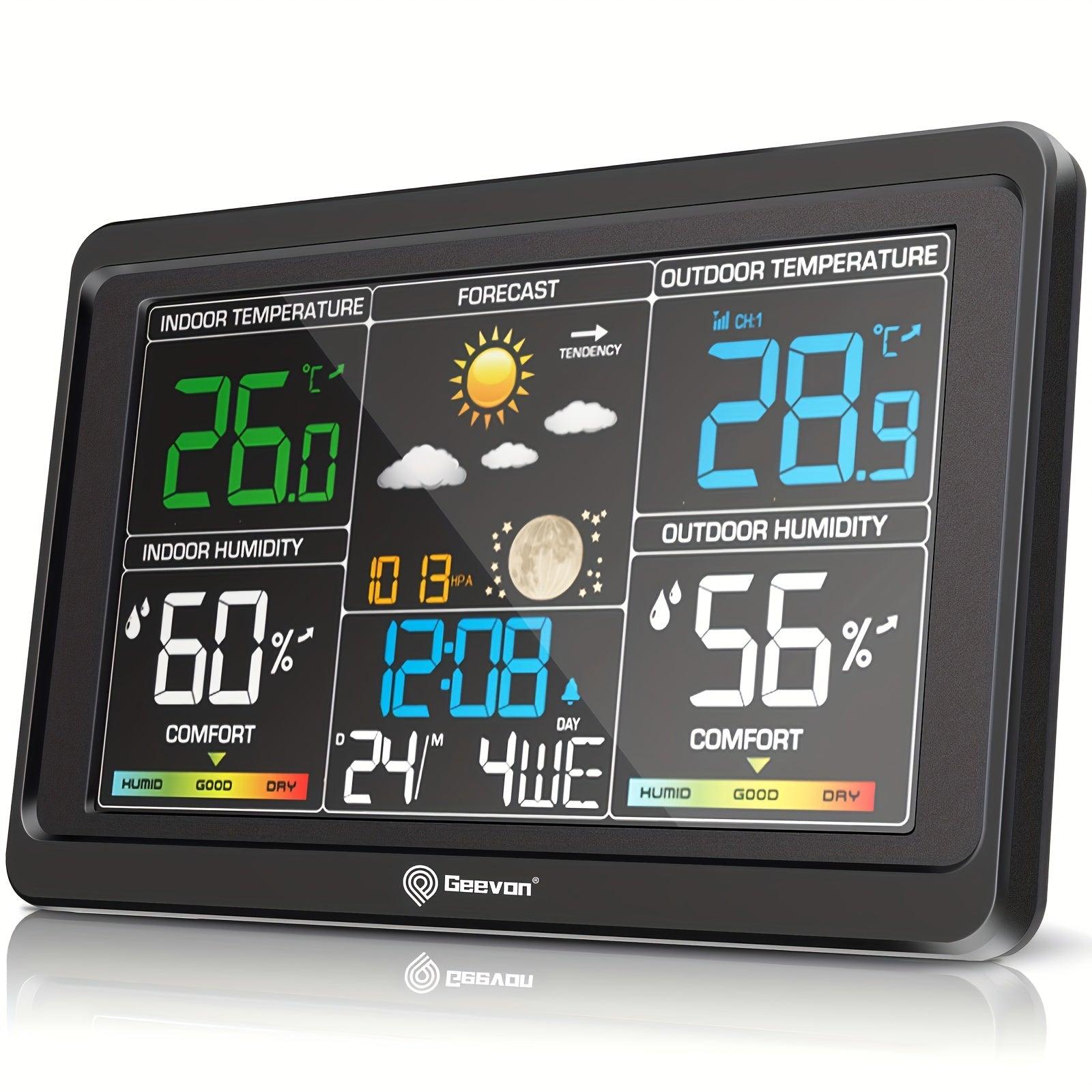 Geevon Wireless Weather Station - Color Display Thermometer Barometer - STOREBLITZ