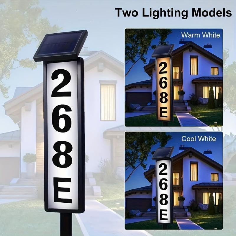 Solar Address Sign Light with Smart Dusk to Dawn Illumination - Easy Installation - STOREBLITZ